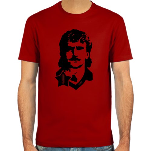 T-Shirt Rudi Völler ::: Farbauswahl: skyblue, sand, weiß oder deepred ::: Größen: S-XL ::: Fußball-Kult