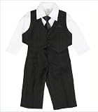 Black Pinstripe Vest Suit and Pants with Shirt and Tie ~ 3 yr