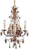 Austell Antique Brass Chandelier W Crystal Drops