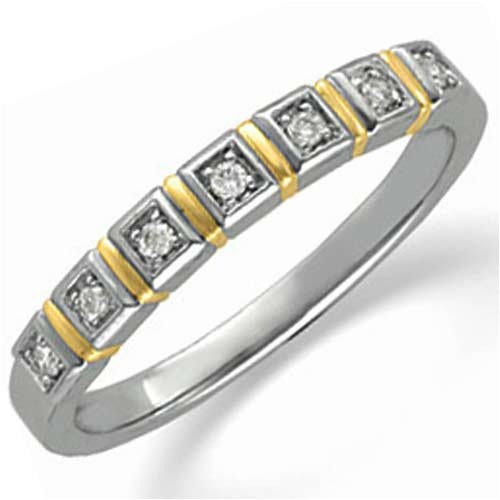 0.07 Ct.T.W. Round Brilliant Cut Diamonds in Two Tone 14Kt. Gold. Two Tone Diamond Anniversary Band