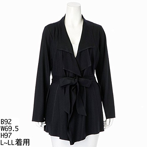 ローズティアラ（大きいサイズ）（Rose Tiara） 【大きいサイズ】カーディガン（ラッフル衿圧縮ウールカーデ）