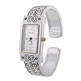 Geneva Platinum Rectangle Face Bangle Watch by Geneva