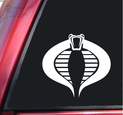 ShadowMajik G.I. Joe/GI Joe Cobra Vinyl Decal Sticker (6" X 5.6", White)