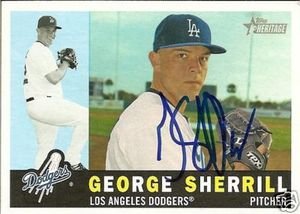 George Sherrill Signed Dodgers 2009 Topps Heritage Card