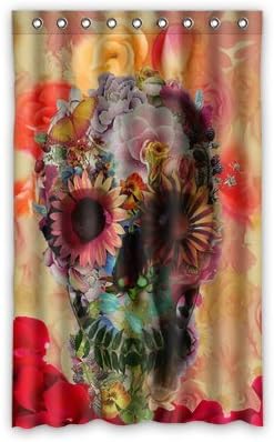 Best Design Flower Sugar Skull Window Curtains/drape/panels/treatment Polyester Fabric Office/Home/Bedroom Decor 52"x 84"