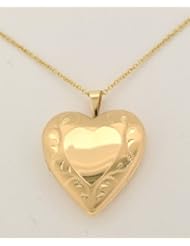 14K Yellow Gold Heart Locket Charm