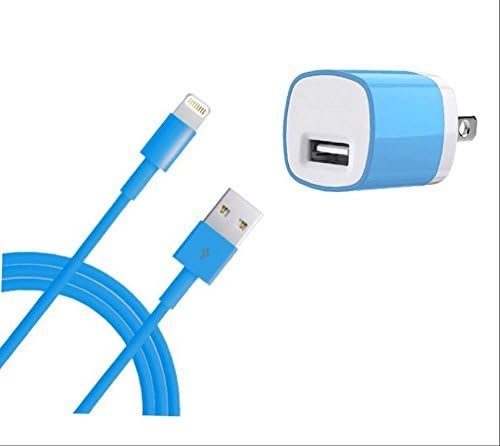 Vlove® 1 Pcs 10Ft Extra Long USB Cable for Apple iPhone 6/6plus/5s / 5c / 5 iPad 4, iPad with Retina Display, iPad Air and the iPad Mini Sync Cable Power Cord with Free Wall Charger to Charge the Phone (blue)