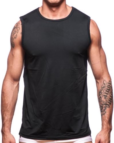 Private Member Men's Sport Crew Neck Muscle Shirt Black Small