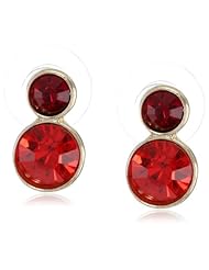 Napier "Night Light" Red-Tone Pierced Stud Earrings
