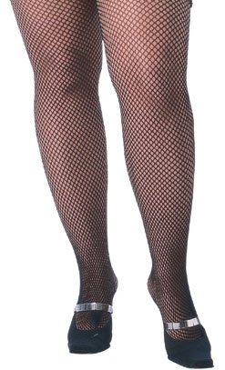 Women's Plus Size Black Fishnet Pantyhose (16-22)
