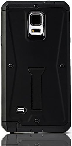 Galaxy Note 4, Tridefense Three-layer Rugged Protective Cover with Built in Screen Protector and Foldable Kickstand for Samsung Galaxy Note 4 By Coveric (Black)