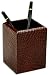 Brown Crocodile Embossed Leather Pencil Cup