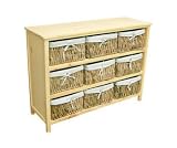 NEW Henley Range 9 Drawer Natural Coloured Cabinet / Storage