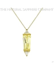 8.33ct. Natural Untreated Yellow Sapphire Pendant with 2 trillion diamonds 0.47ct. total.