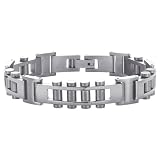 Titanium Silver Tone Men's Tennis Bracelet