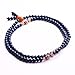 Qiyun 6mm 108 Blue Prayer Mala Rosary Bead Buddhist Strand Necklace Bracelet