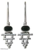 Onyx earrings, 'Stairway to Enlightenment' 0.4 W 1.4 L