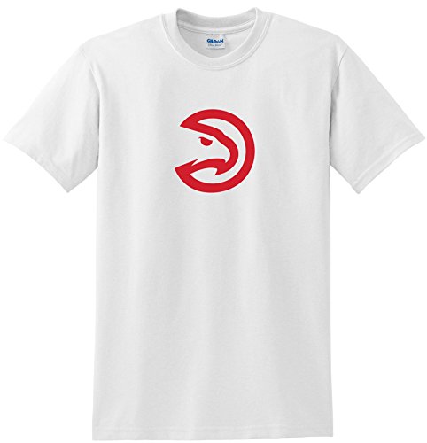 Atlanta Hawks T-shirt Simple White Tee Hawks Design on White Tee