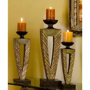 Triangle Trio Candle Holder Three Piece Set