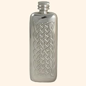 3oz Celtic Rope design pewter boot flask