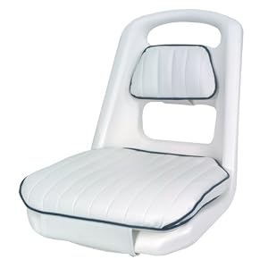 Moeller Heavy Duty Small Radius Boat Helm Seat and Cushion Set (20.5 x 16.75 x 19.5, White) by