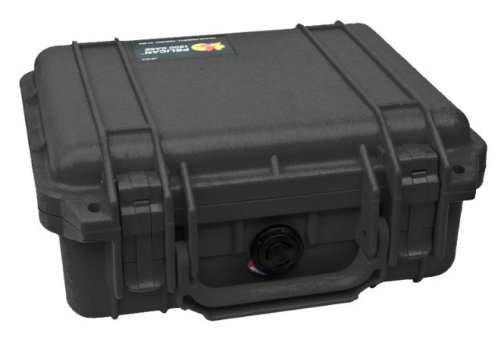 Pelican 1200 Watertight Mini-S Hard Case Without Foam Insert - Black