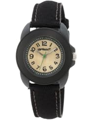 Sprout Womens ST/1047BKGYBK Black Organic Cotton Strap Bamboo Dial  Watch