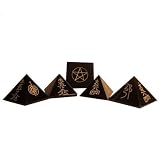 Indoor Fountains item: USUI REIKI PYRAMID ~ Black Agate Healing Stone w/ Etched Reiki Symbols ~ 45-60mm Size