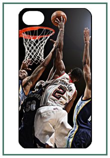 Joe Johnson JJ Atlanta Hawks NBA Star Player iPhone 4 iPhone4 Black Designer Hard Case Cover Protector Bumper