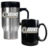 Boston Bruins NHL Travel Mug & Ceramic Mug Set