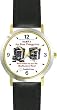 Habit 3 - Big Rocks Go First (English Text) - DELUXE TWO-TONE WATCH from THE 7 HABITS - WATCH COLLECTION BY WATCHBUDDY&reg; - Arabic Numbers - Black Leather Strap-Size-Women's Size-Small