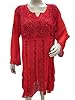 Yoga Top Boho Red Embroidered Georgette Tunic Kurti