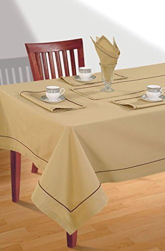 Solretail Oatmeal Beige Rectangular 4 Seater Table Cover