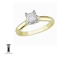 14KY 1/2ct Princess Cut Solitare Ring
