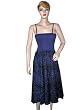 Cotton Blue Multi Wear Long Spaghetti Smocked Dress 36 L