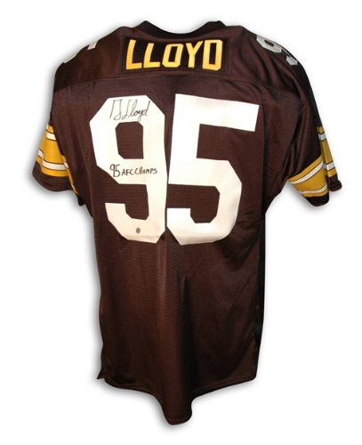 Greg Lloyd Autographed/Hand Signed Pittsburgh Steelers Black Throwback Jersey Inscribed ''95 AFC Cha
