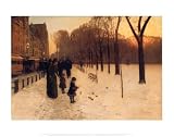 Boston Common at Twilight, 1885-86 Art Poster Print by Childe Hassam, 15x12