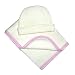 Baby : Tadpoles Organic Cotton Receiving Blanket and Infant Cap - Pink Trim