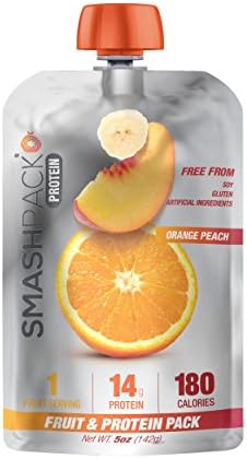 SmashPack Protein, Fruit &amp; Protein Pack (5oz pack- 6 packs) (Orange Peach)