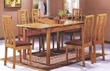 Roslin Extending Medium Oak Dining Table complete with 6 Dining Chairs