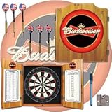 Budweiser Dart Cabinet Includes Darts and Board - Game Room Products - Darts Cabinets - Beer Logos