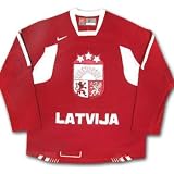 Team Latvia IIHF 2006 Swift Replica Maroon Hockey Jersey Size Small