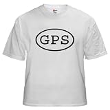 GPS Oval Premium Car White T-Shirt by CafePress