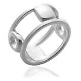 Sterling Silver Double Open Circle Ring, Size 8