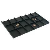 Black Leather 18 Slot Pocket Watch Display Tray Insert