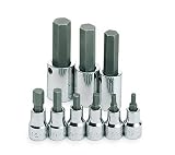 SK Hand Tools 19733 9-Piece 3/8-Inch and 1/2-Inch Drive Fractional Hex Bit Socket Set