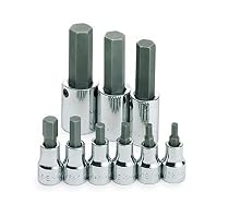 SK Hand Tools 19733 9-Piece 3/8-Inch and 1/2-Inch Drive Fractional Hex Bit Socket Set