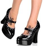 DOL68 by Pleaser Sexy 5 Chunky Heel Black and Pink Mary Jane Platform Shoes