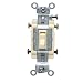 Leviton 54504-2I 15-Amp, 120/277-Volt, Toggle Framed 4-Way AC Quiet Switch, Commercial Grade, Ivory