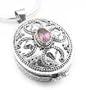 Oval AMETHYST Poison Box Locket Sterling Silver Pendant